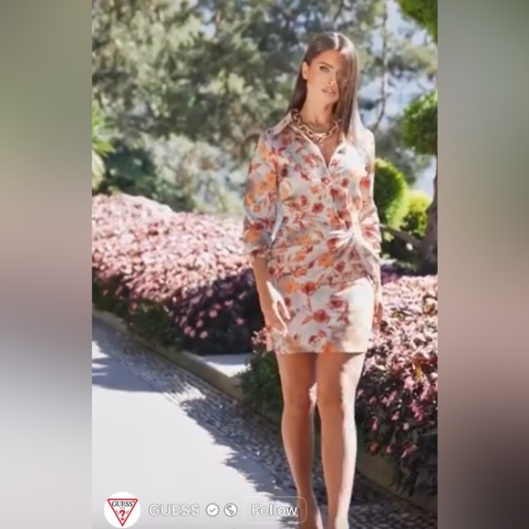 Guess by Marciano Autumn Long Sleeve Shirt Dress - Picture 1 of 6